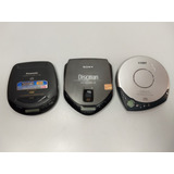 3 Discman Usados Panasonic Sony Coby Com Defeito Y4 Leia