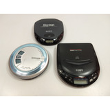 3 Discman Usados Sony Panasonic Coby Com Defeito 3m Leia