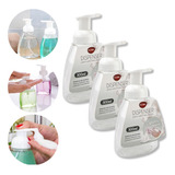 3 Dispensers Porta Sabonete Líquido C Bomba Espuma Cremosa