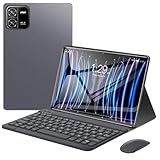 3 Em 1 Tablet 10 1 Polegada Com Capa Teclado Mouse 1920×1200 Tela Octa Core 12GB RAM 512GB ROM Câmera De 16MP 32MP Android 13 WiFi 2 4 5G Bluetooth GPS Bateria De 8000mAh Versão WiFi Cinza 