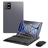 3 Em 1 Tablet Com Capa Teclado Mouse 10 1 Polegada 1920×1200 Tela Octa Core 12GB RAM 512GB ROM Câmera De 16MP 32MP Android 13 WiFi 2 4 5G Bluetooth GPS Bateria De 8000mAh Versão WiFi Cinza 