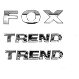 3 Emblema 1 Fox 2 Trend Cromado Logo Letreiro Traseiro