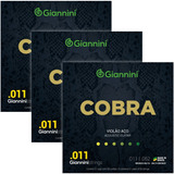 3 Encordoamento Giannini Cobra Violão Aço 09 010 011 012