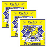 3 Encordoamentos Violão Aço Inox Jogo C 6   Giannini Canario