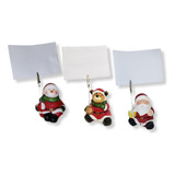 3 Enfeites Natalino Porta Recado Foto Natal Festa Decor Mesa