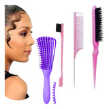 3 Escova Escovinha Pente Baby Hair Sobrancelha Cabelo Lace