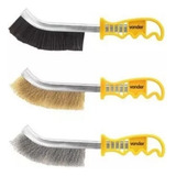 3 Escova Manual Com Cerdas De Aço Latão Nylon Vonder 25cm