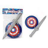 3 Escudo C Espada Capitao Herois Brinquedo Promoçao