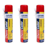 3 Espuma Expansiva 300ml Poliuretano Facil Uso Chemicolor