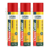 3 Espuma Expansiva Chemicolor Uso Geral Obras Porta Janela