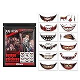 3 Etiquetas Do Tatuagem Da Do Dia Das Bruxas 3D Falso Cicatrizes Boca Tatuagem Temporária Halloween Maquiagem Kit 12 Folhas Conjunto De Adereços De Brincadeira De Halloween Para