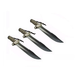 3 Facas Tática Rambo Combate Militar Sobrevivência