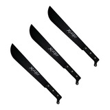 3 Facões Xingu Com Bainha Lâmina Negra Full Tang Atacado
