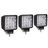 3 farol Milha Quadrado Led 48w Off Road Moto Carro Caminhão