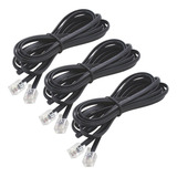 3 Fios Telefone Fixo 1 Metro Rj11 X Rj11 Cabo Preto 4 Vias