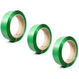 3 Fitas Cinta De Arquear Pet Poliéster Verde 16mm Rolo