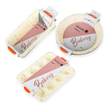 3 Forma Assadeira Silicone Bolo Torta Muffin Hercules Bakery