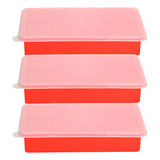 3 Forma Gelo Silicone Flexivel Com Tampa 15 Cubos Sem Bpa