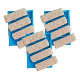 3 Formas Silicone Para Gesso 3d Tijolinho Rustico