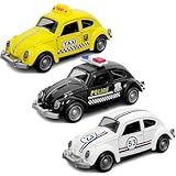 3 Fusquinhas Herbie 53 Polícia E Taxi Metal Fricção Clássico