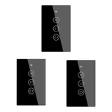 3 Interruptores Touch Cortina Persiana Inteligente Wifi Rf
