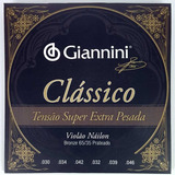 3 Jogos De Corda Giannini Violão Clássico Super Extra Pesada