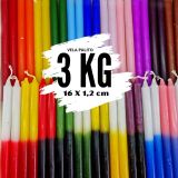 3 Kg De Vela Palito Coloridas E Bicolores 16 X 1 2 Cm