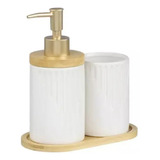 3 Kit Banheiro Com 3 Peças Porta Escova Sabonete Líquido
