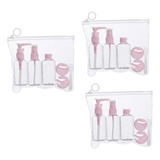 3 Kit Viagem Mini Frasco Necessaire Higiene Cuidado Pessoal
