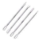 3 Kits 4 Espatulas Para Unhas Inox Manicure Cutícula Mão Pé