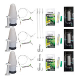 3 Kits Bóias Luminosas Borrachão suporte A Pilha P Espada