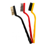 3 Kits Com 3 Escovas De Aço Latão Nylon P Limpeza Remoção