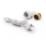 3 Kits Fio 1 Metro Completo Bocal Niple E27 Abajur Branco