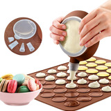 3 Kits Forma De Macaron Com Tapete Silicone Molde Bem Casado