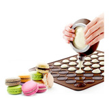 3 Kits Molde Forma Macaron Com Tapete Silicone Dosador Doces
