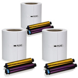 3 Kits Papel E Ribbon Impressora