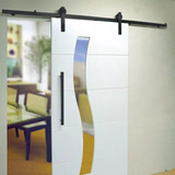 3 Kits Porta De Correr Roldana Aparente Preto Trilho 2 Mt