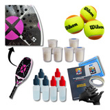 3 Kits Tratamento Raquete Beach Tennis Padel 3 Bolas Beach