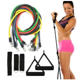 3 Kits Tubing Elástico Extensor 11 Peças Resistência Pilates