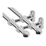 3 Kits Varão Duplo P Cortina 19 28mm 1 50m Cromado Completo