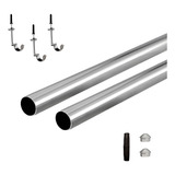 3 Kits Varão Para Teto 3mts 28mm Cromado