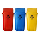 3 Lixeiras Para Coleta Seletiva 60 Litros Sem Suporte Cores Cor Colorido