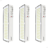 3 Luminária Emergência 60 Led Recarregável Portátil Bivolt