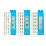 3 Luminárias De Emergência 30 Leds Elgin Bivolt 2w