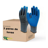 3 Luva Jardinagem Pedreiro Flexível C Palma Antiderrapante