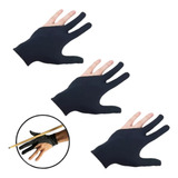 3 Luvas De Bilhar Lycra 3dedos Para Taco De Sinuca Snooker