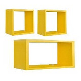 3 Nichos 50x25 20x20 20x20 Mdf 15mm Prateleira Cores