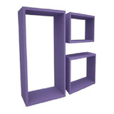 3 Nichos 50x25 20x20 20x20 Mdf 15mm Prateleira Roxo