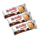 3 Nutella Biscuit Biscoito Wafer Creme De Avelã Ferrero 41g