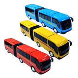 3 Ônibus Brinquedo Articulado Metropolitano Plástico Grande